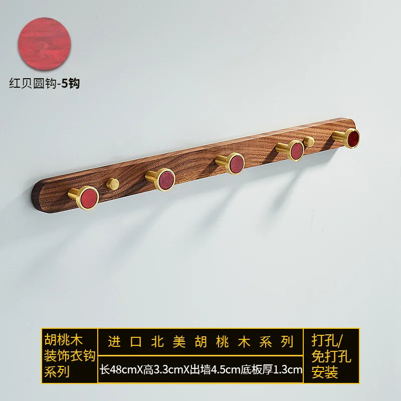 creative walnut wood hook for wall organization - vue 16 sur 26