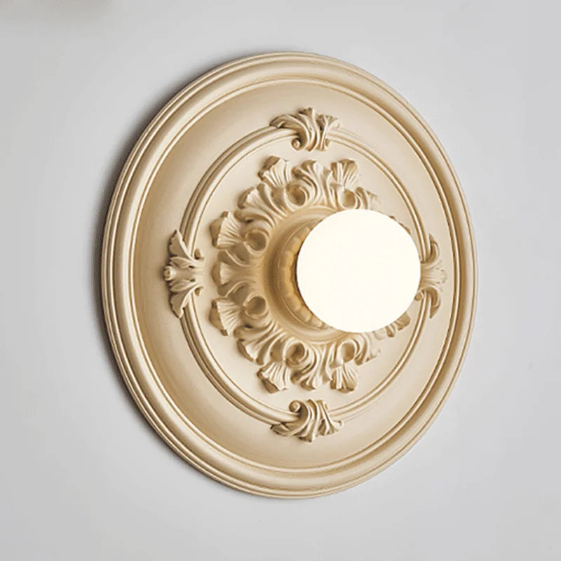 High-end retro round glass wall light