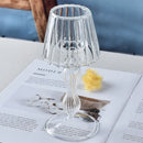 Delicate romantic striped glass chandelier candle holder