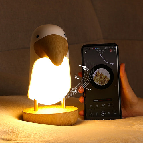 Toucan bird USB rechargeable night light Bluetooth table lamp for children's bedroom and Christmas decor - vue 5 sur 10