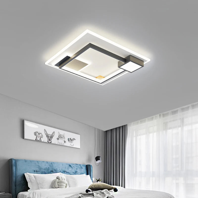 Minimalist rectangular LED ceiling light new collection 2022 - vue 5 sur 11