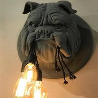 Vintage bulldog design resin wall light