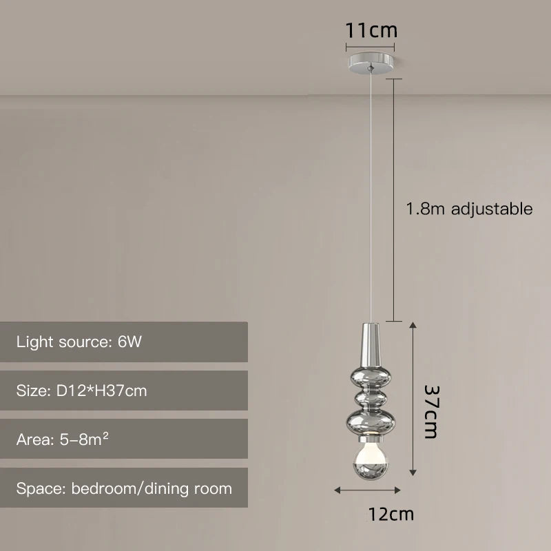 Modern nordic LED pendant light for elegant interior decor - vue 11 sur 12