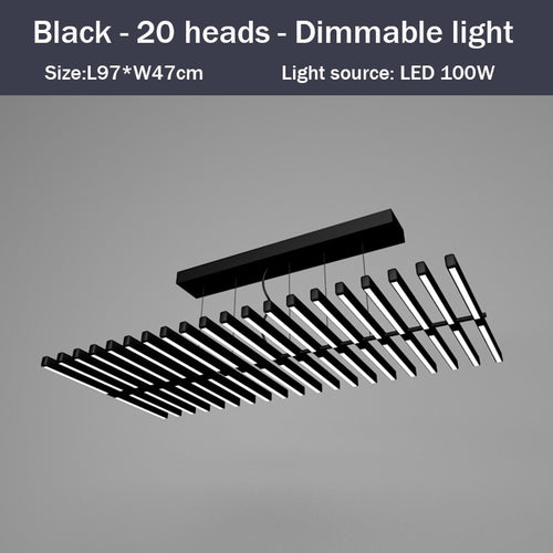 LED designer chandelier in Bilbao light rod - vue 9 sur 15