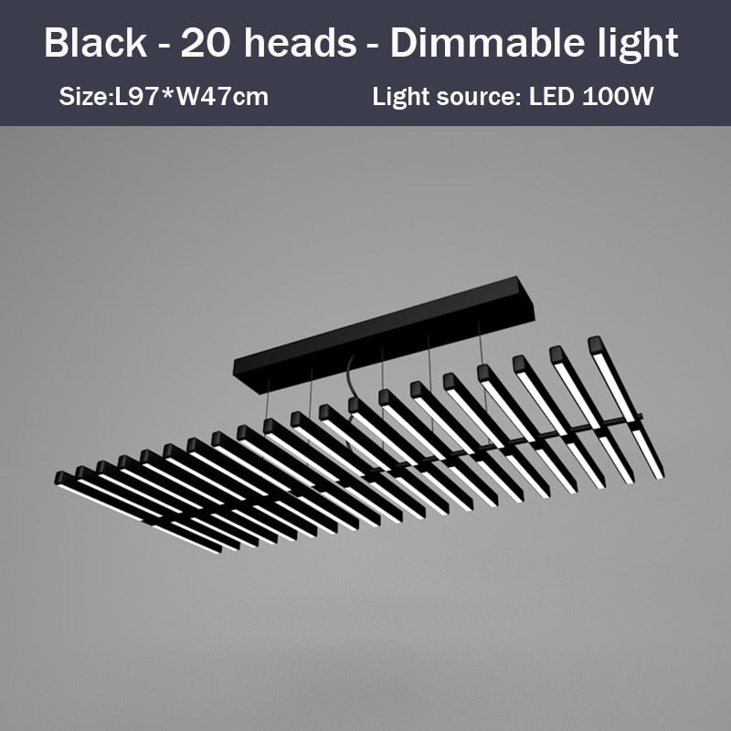 LED designer chandelier in Bilbao light rod - vue 8 sur 15