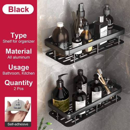 no-drill wall shelf for bathroom and kitchen storage - vue 25 sur 30