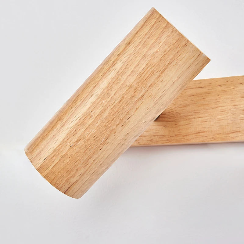 Nordic style wooden wall light for indoor decoration - vue 6 sur 9