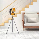 Adjustable industrial floor lamp with flexible tripod for modern interiors
