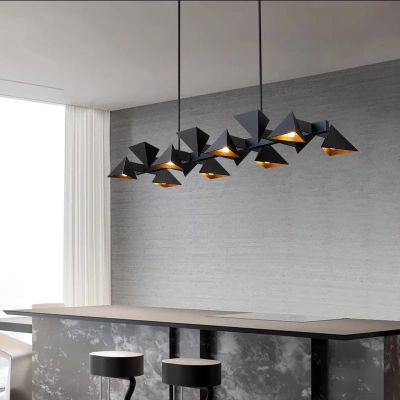 Modern decorative black metal designer chandelier for indoor use - vue 5 sur 9