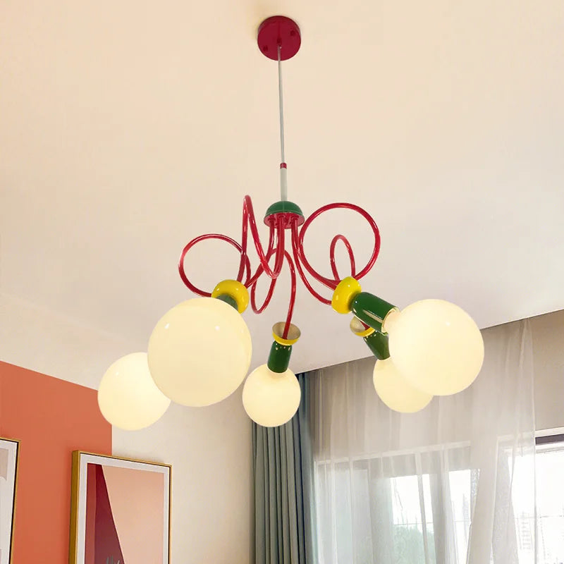 Colourful memphis design chandelier for children's room