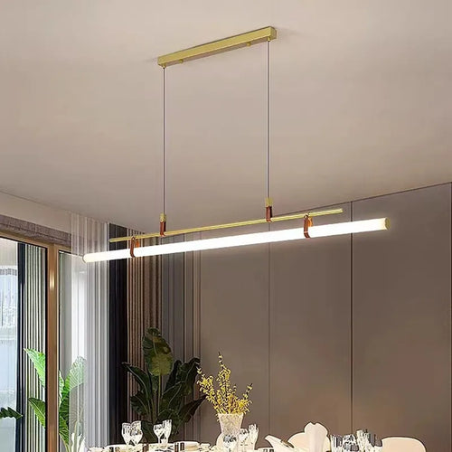 Vintage LED chandelier long lamp for dining room, office or kitchen island - vue 6 sur 11