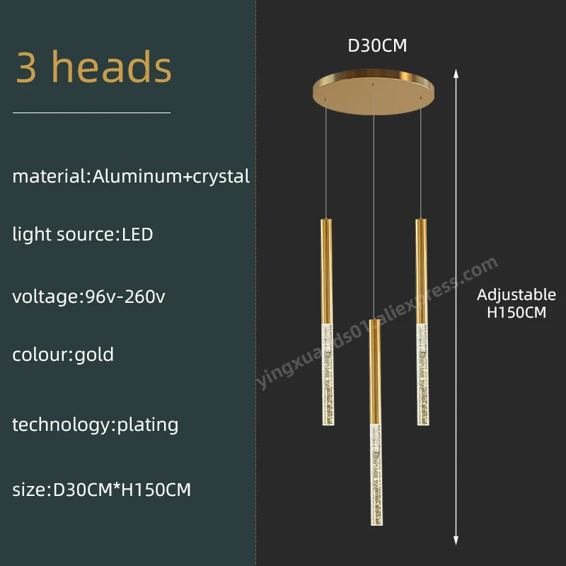 Modern crystal chandelier for minimalist indoor lighting