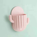 cactus self-adhesive wall mount for toothbrush and toothpaste storage