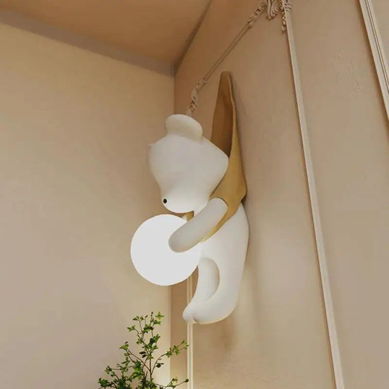 Decorative LED bear wall light for children's room