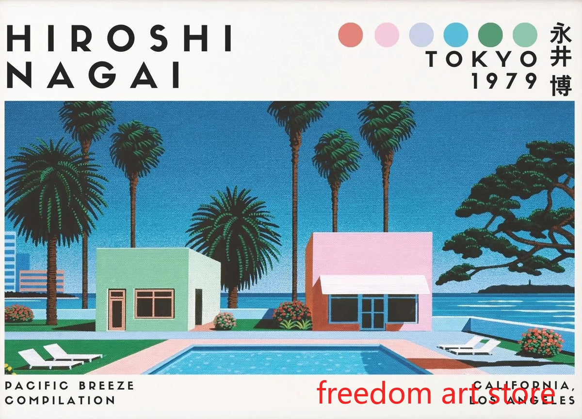 Vintage Japanese 80s art posters by Hiroshi Nagai