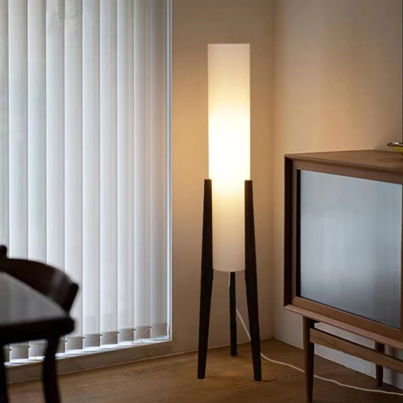 Korean style wooden LED floor lamp
