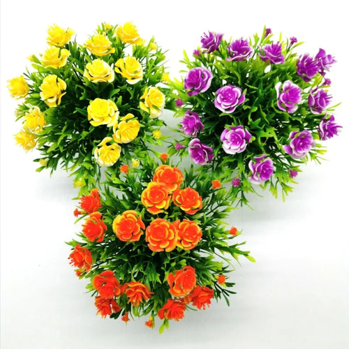 Artificial potted rose flower for indoor and outdoor decoration - vue 4 sur 9