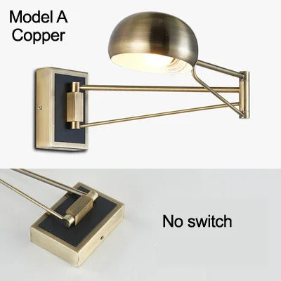 Modern adjustable retractable wall light with dimmable LED - vue 14 sur 17