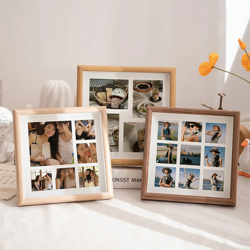 Vintage wooden photo frame for wall decoration