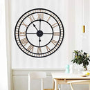 vintage wall clock Roman numerals in metal elegant and refined design