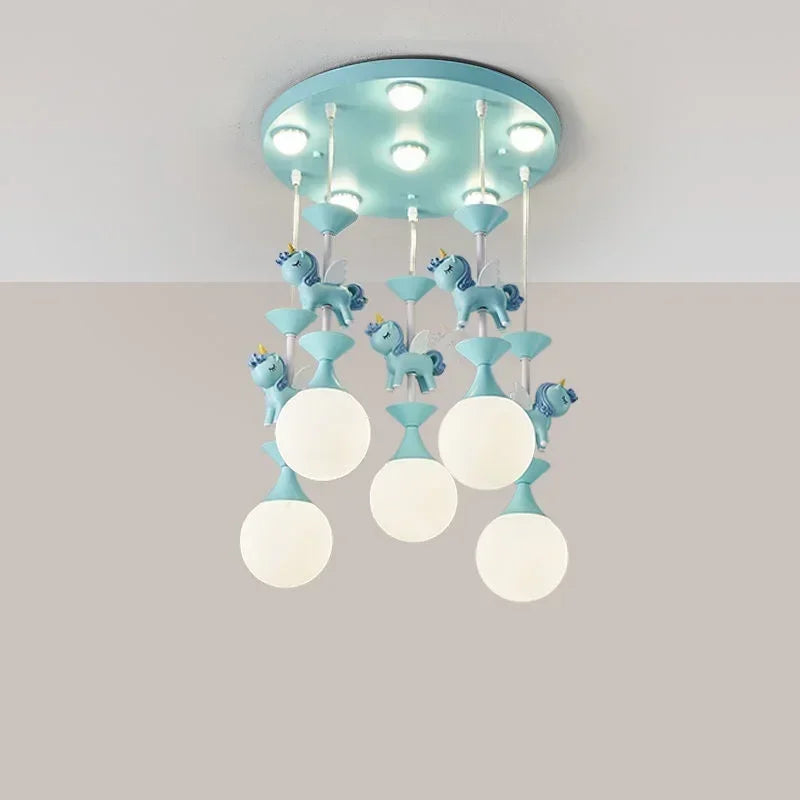 Modern LED carousel chandelier for children's princess room