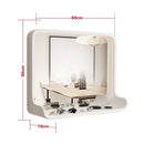 Solid wood mirror with LED lighting and wall mounting