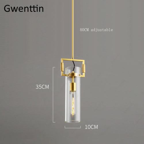 Modern metal and glass pendant light industrial style interior decor - vue 9 sur 10
