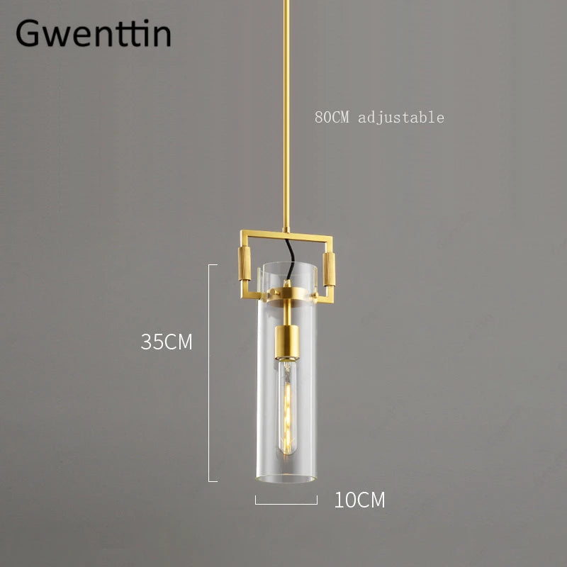 Modern metal and glass pendant light industrial style interior decor - vue 8 sur 10