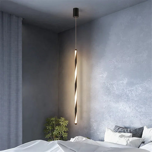 Nordic minimalist pendant light creative long line design - vue 2 sur 10