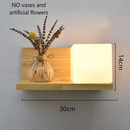 applique murale led en bois avec pot de plante nordique - vue 13 sur 23