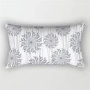 Rectangular decorative grey geometric patchwork cushion cover