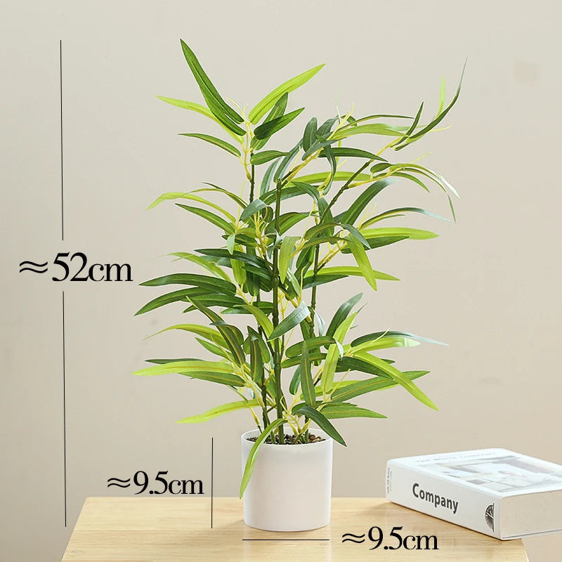 Artificial potted bamboo and monstera plant for home and office decor - vue 7 sur 14