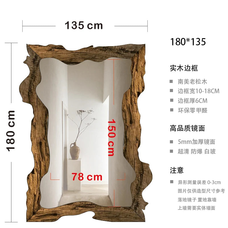 Modern luxury wooden standing mirror for home decor