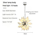Modern ceramic chandelier with flower petals and LED light
