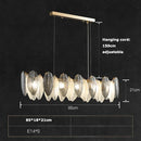 Art deco inspired LED crystal chandelier with white and grey feathers