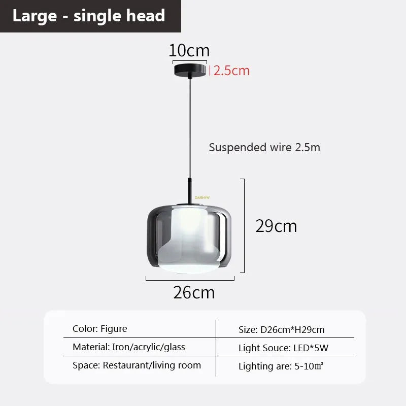 Multi-head glass pendant light for modern interiors - vue 23 sur 23