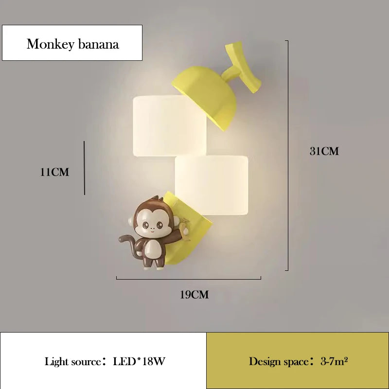 Children's LED wall light in rabbit panda shape