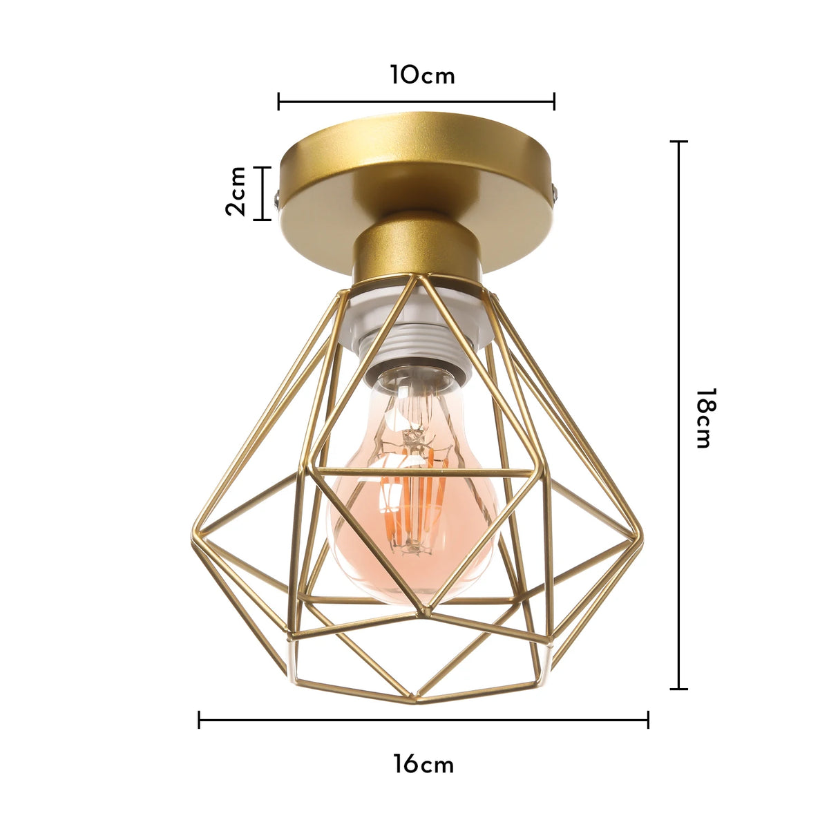 Rustic industrial vintage metal flush mount ceiling light for creative interiors - vue 18 sur 20