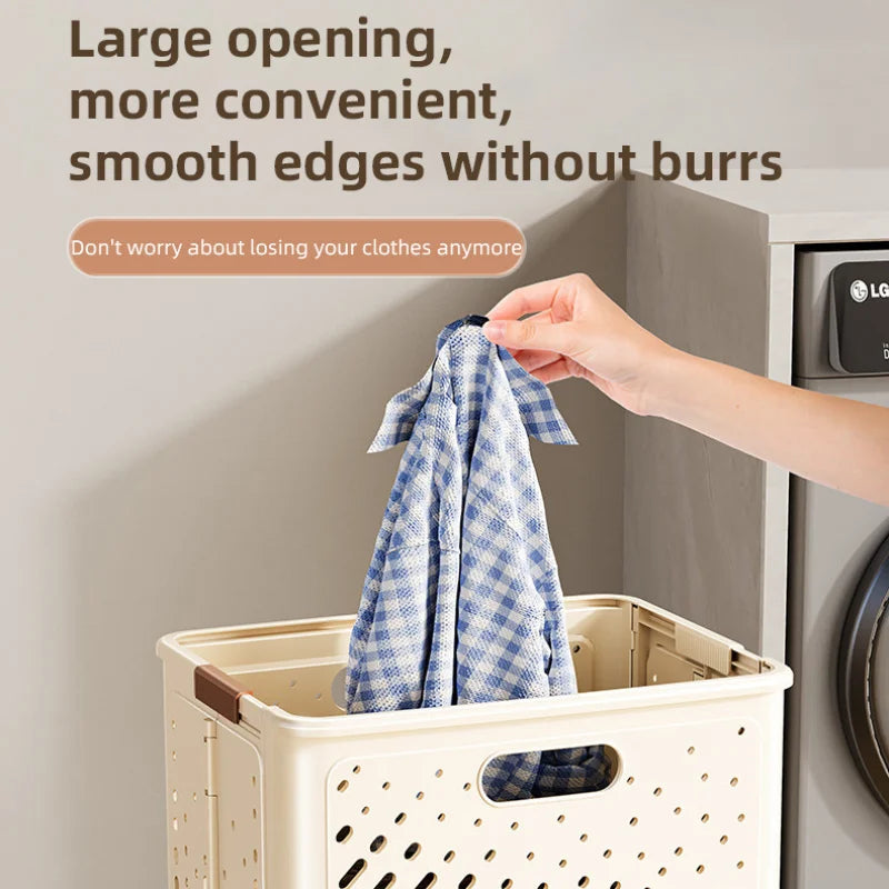 Foldable laundry basket with wheels large capacity multifunctional - vue 5 sur 14