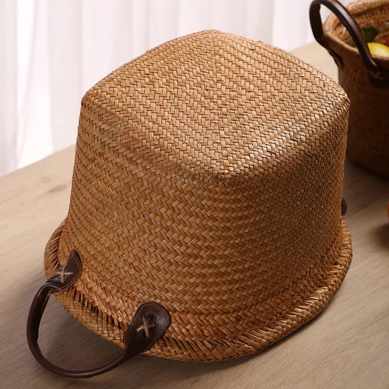 wicker basket for versatile storage and decoration - vue 4 sur 8