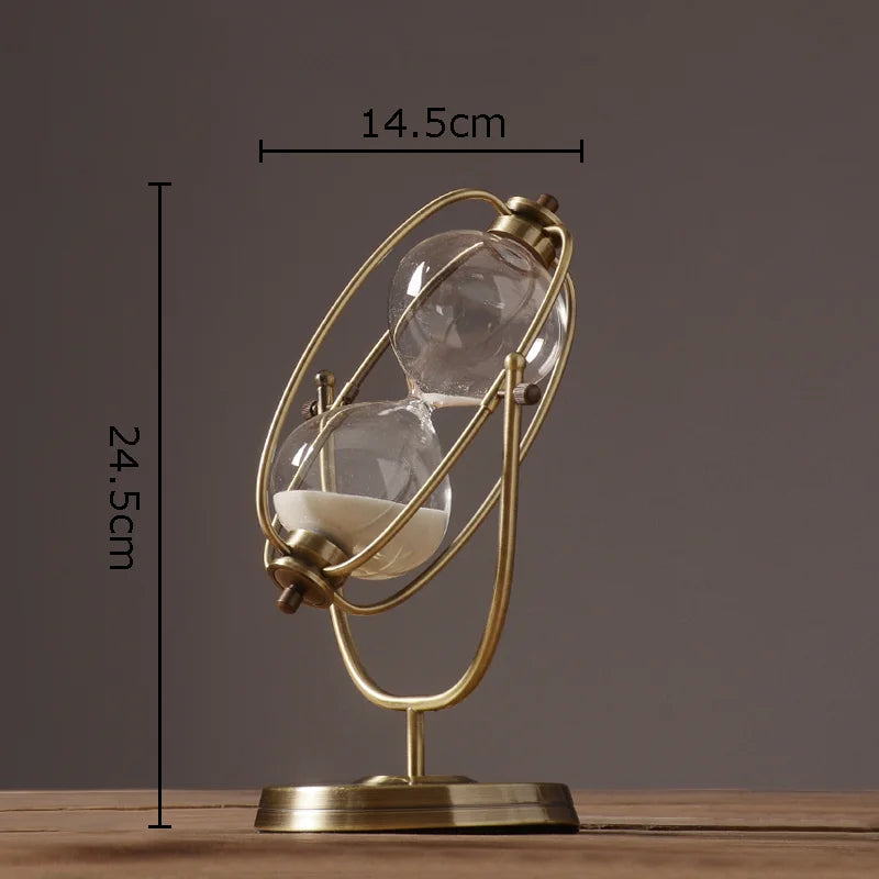 metal hourglass with 30 minute timer for decoration - vue 11 sur 11