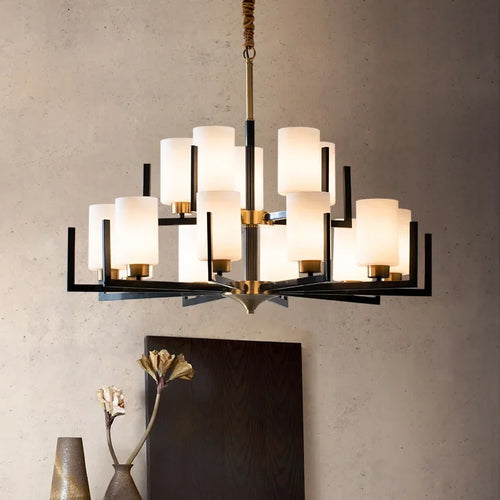 Retro Chinese style luxury LED chandelier pendant light - vue 5 sur 16