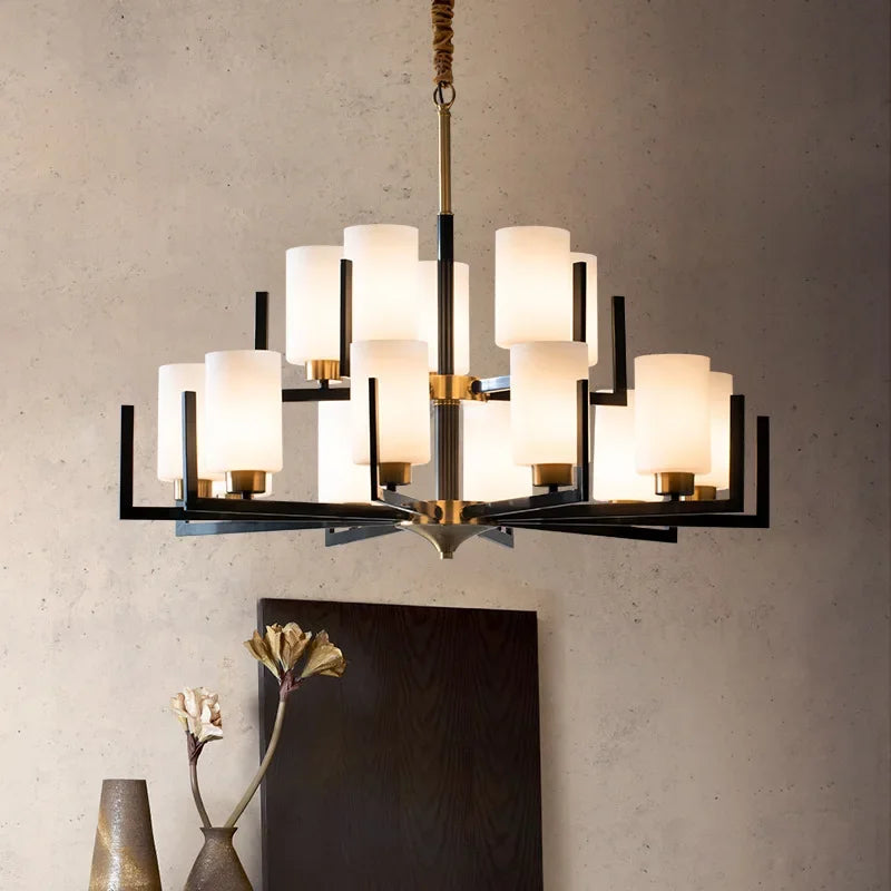 Retro Chinese style luxury LED chandelier pendant light - vue 4 sur 16