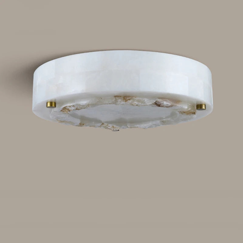 Luxurious round natural marble ceiling light 30cm 40cm for bedroom, living room, dining room - large pendant lamp