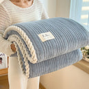 Soft plain fleece throw for sofa and bed