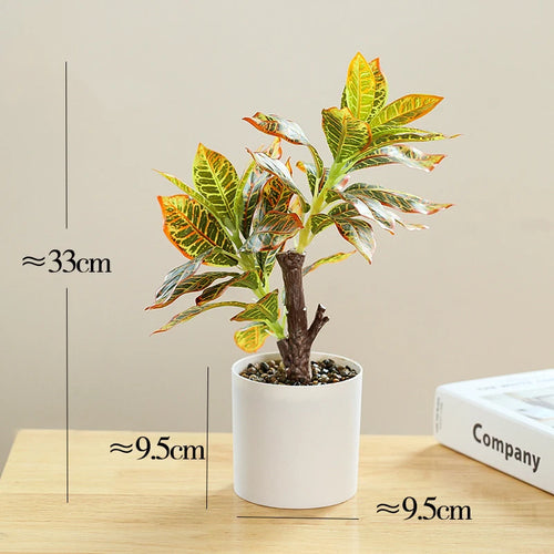 Artificial potted bamboo and monstera plant for home and office decor - vue 4 sur 14