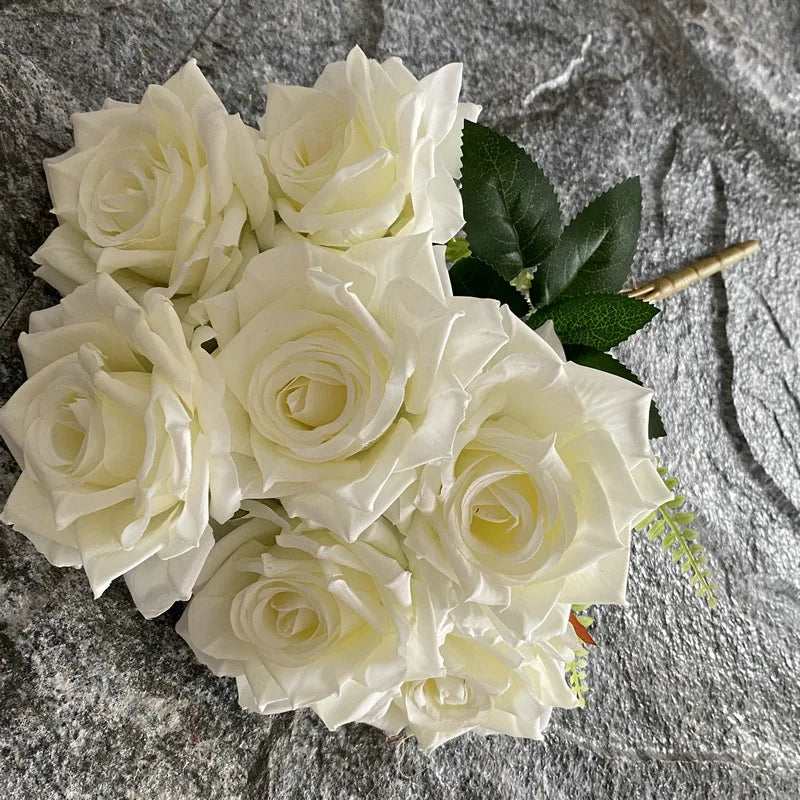 Artificial silk rose for decoration and wedding photography - vue 11 sur 22