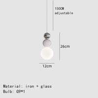 Nordic white glass pendant lamp with adjustable wire decorative light
