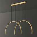 Modern gold brass pendant light 2/4/6 LED adjustable height