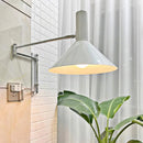 Foldable extendable wall lamp with plug for reading